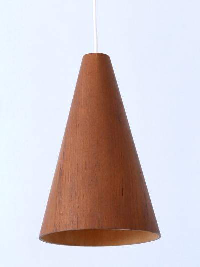 Elegant Mid Century Modern Teak Pendant Lamp or Hanging Light Scandinavia 1960s