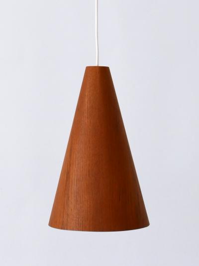 Elegant Mid Century Modern Teak Pendant Lamp or Hanging Light Scandinavia 1960s