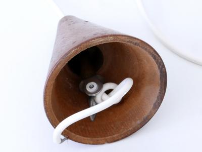 Elegant Mid Century Modern Teak Pendant Lamp or Hanging Light Scandinavia 1960s