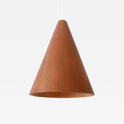 Elegant Mid Century Modern Teak Pendant Lamp or Hanging Light Scandinavia 1960s