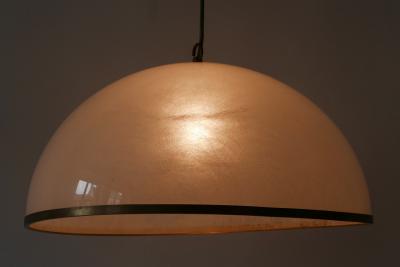 Elegant Mid Century Modern Textured Lucite Pendant Lamp or Hanging Light 1970s