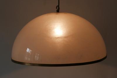 Elegant Mid Century Modern Textured Lucite Pendant Lamp or Hanging Light 1970s