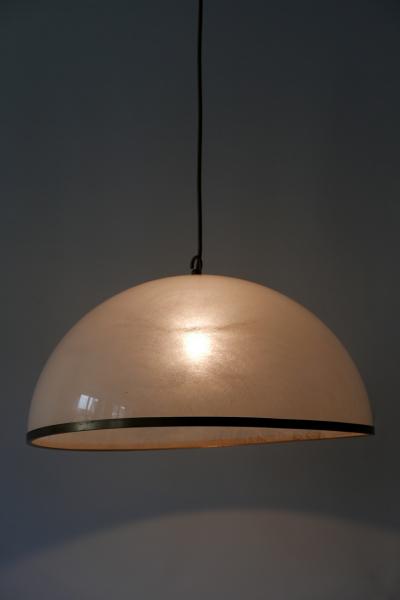 Elegant Mid Century Modern Textured Lucite Pendant Lamp or Hanging Light 1970s