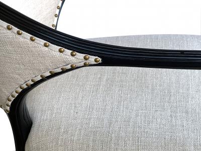 Elegant Pair of Austrian Secessionist Style Ebonized Open Armchairs