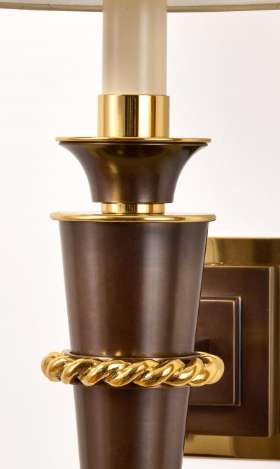 Elegant Pair of French 1950s Bronze Sconces