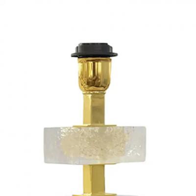 Elegant Pair of Gold Infused Murano Glass Block Table Lamps