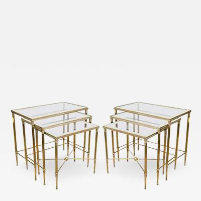 Elegant Pair of Italian Mirrored Nesting Tables