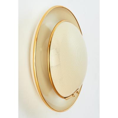 Elegant Pair of Modernist Sconces with Perforated Screen France 1960s