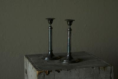 Elegant Pair of Silver Plated Candlesticks 1940s