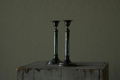 Elegant Pair of Silver Plated Candlesticks 1940s