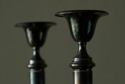 Elegant Pair of Silver Plated Candlesticks 1940s