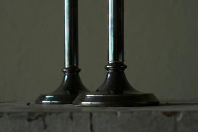 Elegant Pair of Silver Plated Candlesticks 1940s