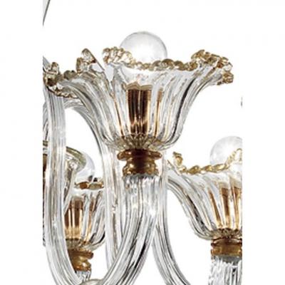 Elegant Romantic Murano Glass Chandelier With Floral Accents