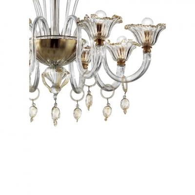 Elegant Romantic Murano Glass Chandelier With Floral Accents