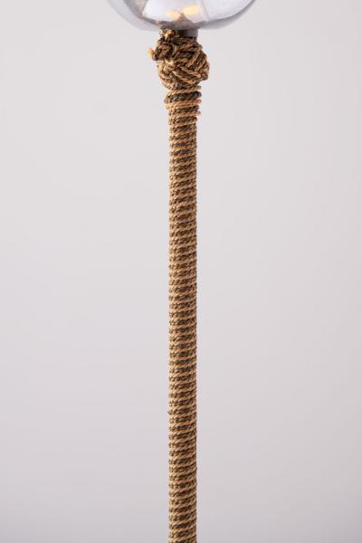 Elegant Scandinavian Pendant Lamp 1960s in Polished Nickel with Danish Cord