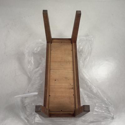 Elegant Small French 40s Cerused Oak and Shearling Bench