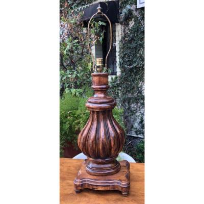 Elegant Spanish Colonial Walnut Designer Table Lamp