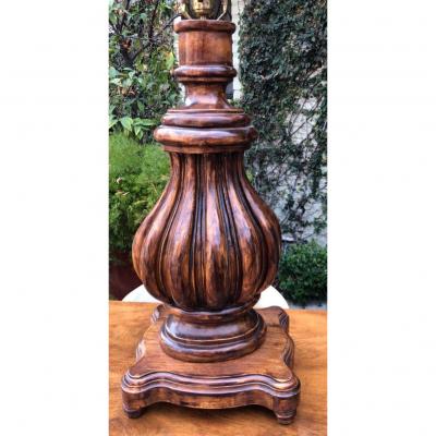 Elegant Spanish Colonial Walnut Designer Table Lamp