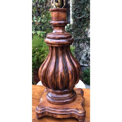 Elegant Spanish Colonial Walnut Designer Table Lamp