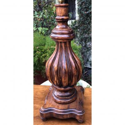 Elegant Spanish Colonial Walnut Designer Table Lamp