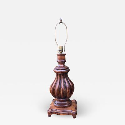 Elegant Spanish Colonial Walnut Designer Table Lamp