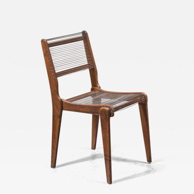 Elegant Studio Crafted Side Chair with a Woven String Seating USA