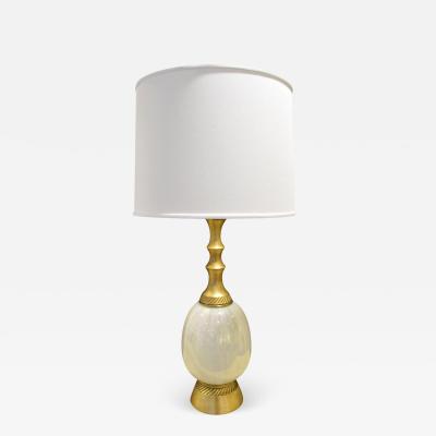 Elegant Table Lamp With Opaline Glass 1950s Signed 