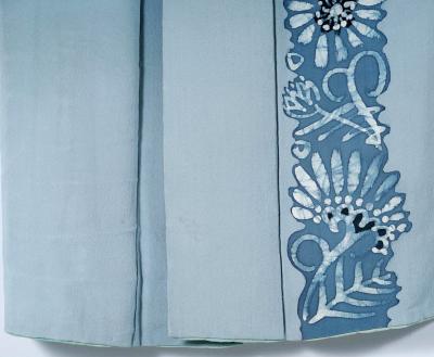 Elegant Vintage Japanese Silk Kimono with Shibori Band Design