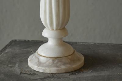 Elegant and Large Table Lamp in Carved Alabaster Italy 1950s