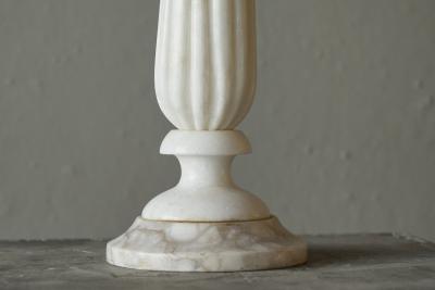 Elegant and Large Table Lamp in Carved Alabaster Italy 1950s