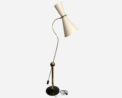 Elegant and original double light diabolo floor lamp France circa 1940