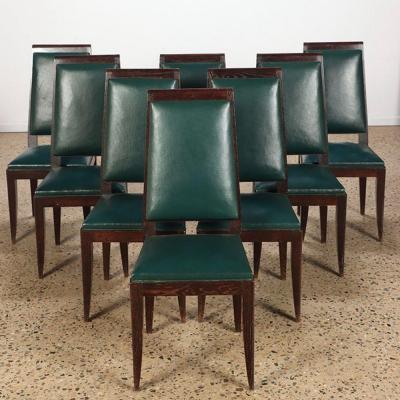 Elegant set of 8 Art Deco period side chairs