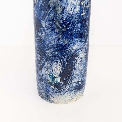 Eli Keller ELI KELLER Scandinavian Modern UNIQUE STUDIO VASE IN BLUE AND WHITE 2017
