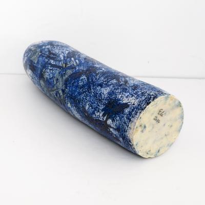 Eli Keller ELI KELLER Scandinavian Modern UNIQUE STUDIO VASE IN BLUE AND WHITE 2017