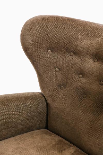 Elias Svedberg Scandinavian Modern Easy Chair in Birch and Fabric by Elias Svedberg 1940s