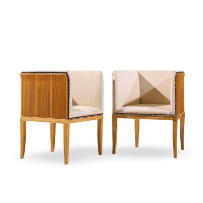 Eliel Saarinen Eliel Saarinen for Arkitektura Saarinen House Maple Arm Lounge Chairs Pair