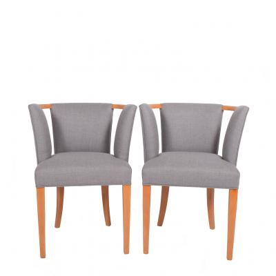 Eliel Saarinen Eliel Saarinen pair of arm chairs 1941 for Imperial Rattan Co 