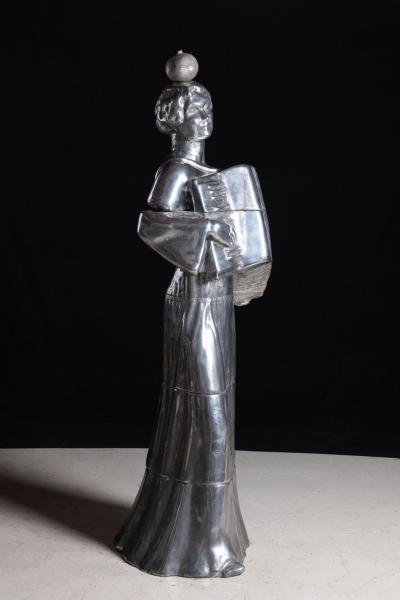 Eliel Saarinen Elliot Eames Saarinen Life Size Cast Aluminum Modern Sculpture titled Susie