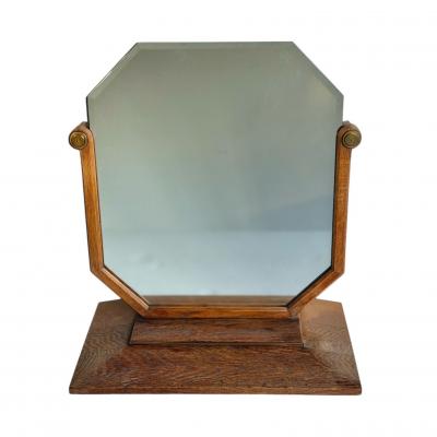 Eliezer Saarinen Attributed Oak Art Deco Table Mirror 1940