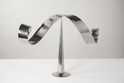 Elijah David Herschler Chrome Kinetic Table Top Mid Century Modern Sculptures 76