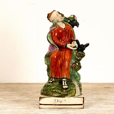 Elijah and the Raven Staffordshire Figure England 19th Century