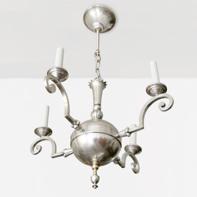 Elis Bergh ELIS BERGH DESIGNED 4 ARM SILVER PLATED CHANDELIER FOR C G HALLBERG SWEDEN