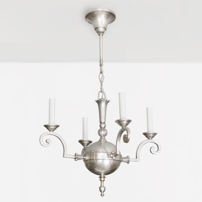 Elis Bergh ELIS BERGH DESIGNED 4 ARM SILVER PLATED CHANDELIER FOR C G HALLBERG SWEDEN