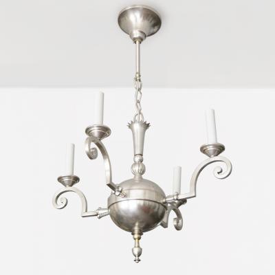 Elis Bergh ELIS BERGH DESIGNED 4 ARM SILVER PLATED CHANDELIER FOR C G HALLBERG SWEDEN