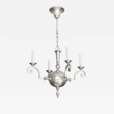 Elis Bergh ELIS BERGH DESIGNED 4 ARM SILVER PLATED CHANDELIER FOR C G HALLBERG SWEDEN