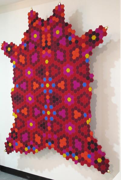 Elissa Medina HUICHOL felt rug tapestry