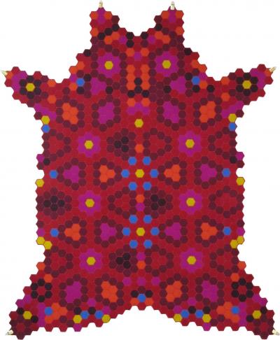 Elissa Medina HUICHOL felt rug tapestry