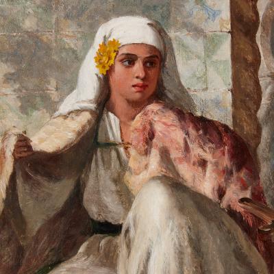 Eliza Florence Bridell Fox Orientalist portrait painting by Bridell Fox 1865