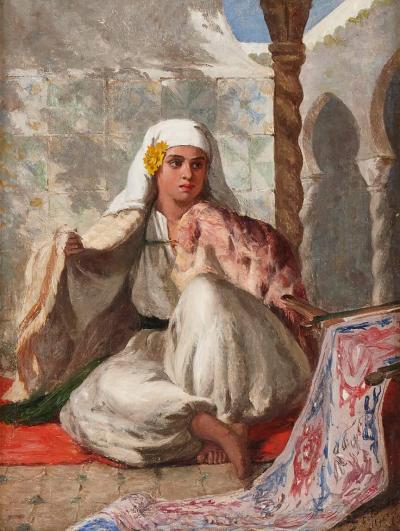 Eliza Florence Bridell Fox Orientalist portrait painting by Bridell Fox 1865