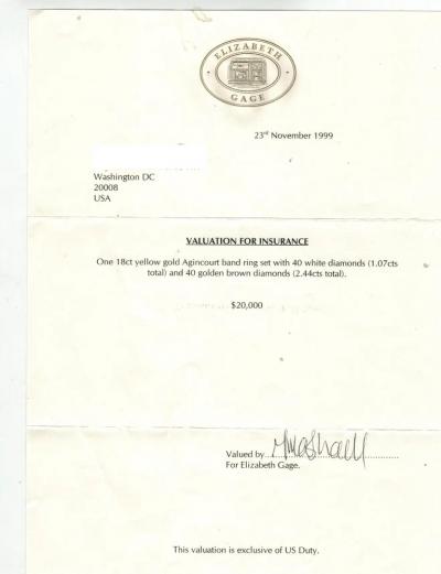 Elizabeth Gage ELIZABETH GAGE AGINCOURT WHITE AND YELLOW DIAMOND FLEXIBLE RING